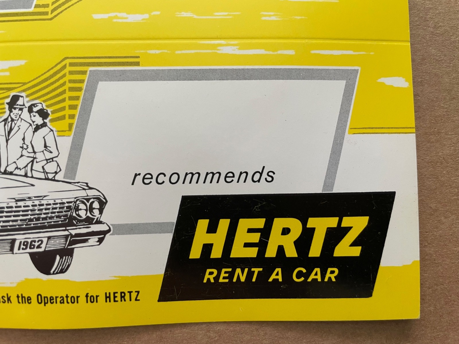 Vintage 1962 HERTZ Rent A Car Store Display Sign CHEVROLET IMPALA #2