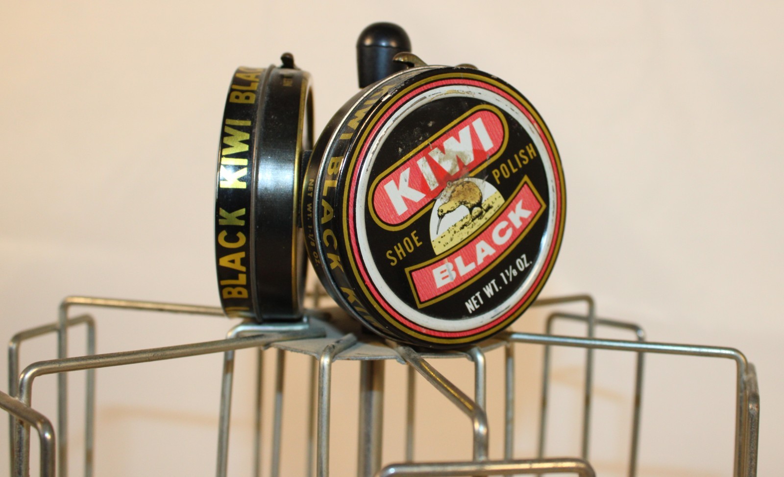 Vintage Metal Kiwi Boot Polish Holder Spinning Store Display Rack Advertising