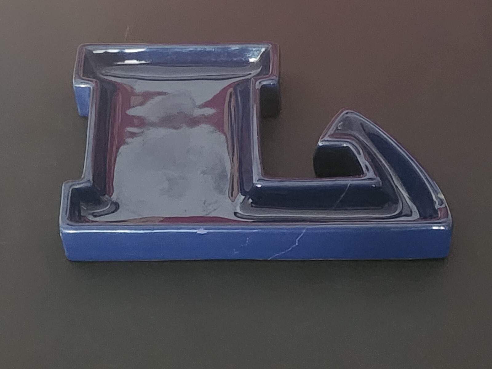 Vintage Blue Enamel Ceramic Insurance Advertising Ashtray Collection