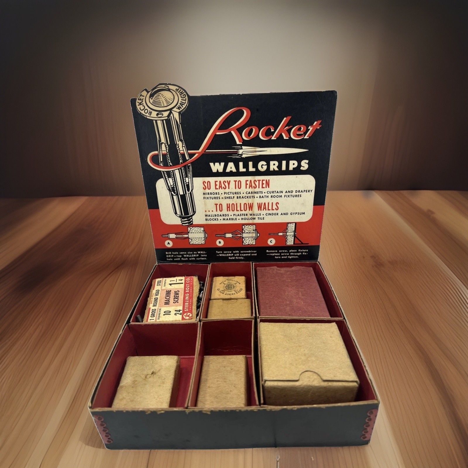1950’s Rocket Wallgrips Counter Hardware Store Counter Display Time Capsule