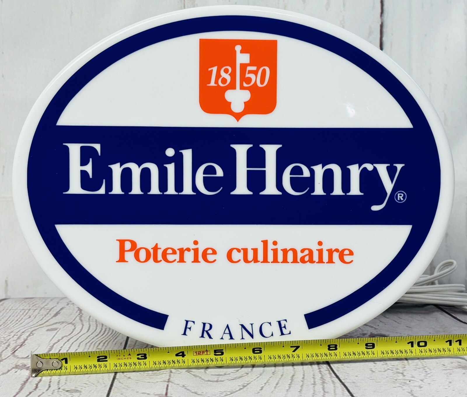 Emile Henry Lighted Store Display Sign 12×9.5″ Vintage Plastic Extremely Rare