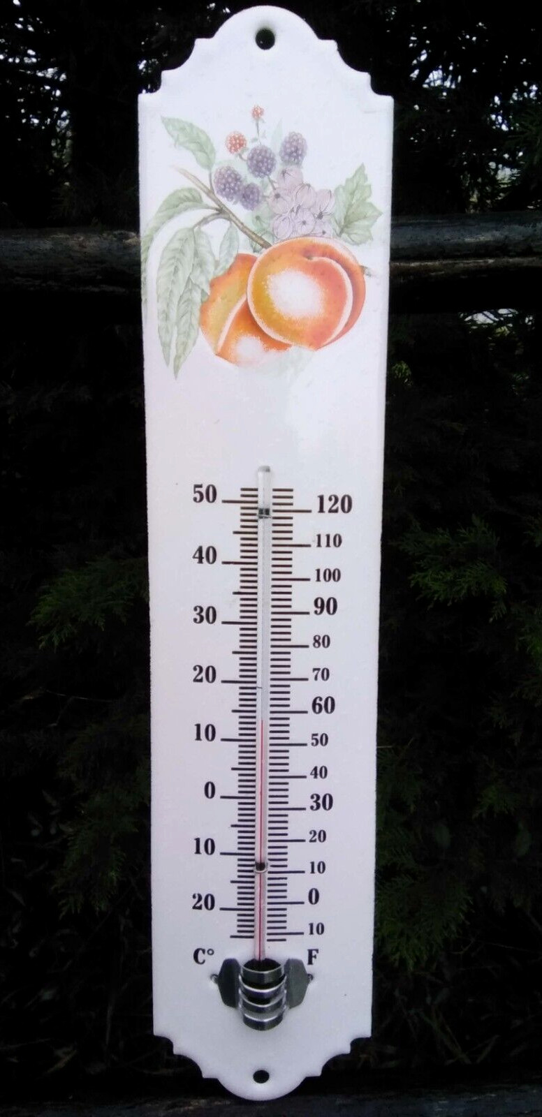 FRUIT GARDEN ENAMEL THERMOMETER – NEW HOUSE GENUINE ENAMEL 800°C FAB FRANCE