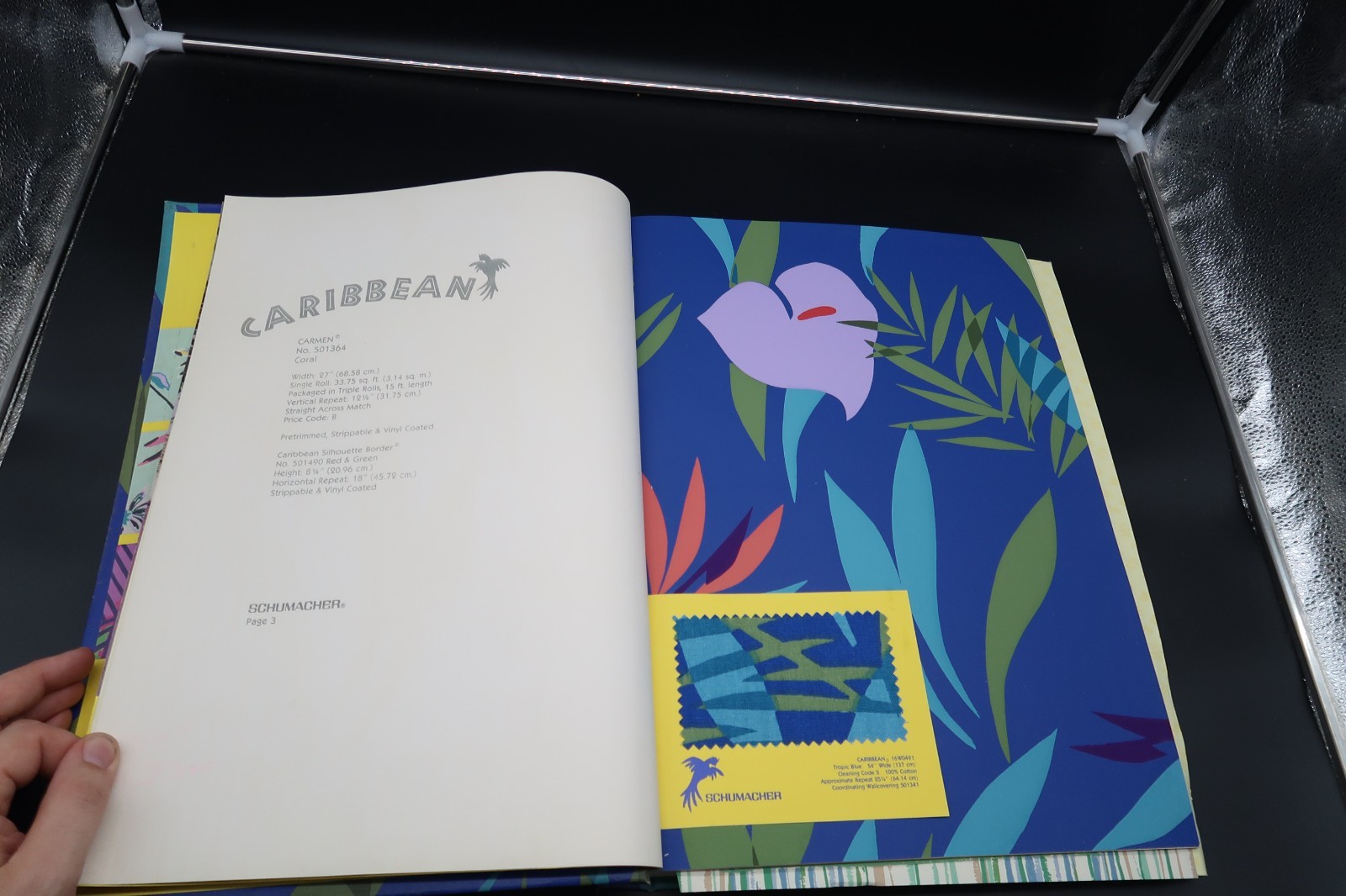 Vtg Carribean Wallpaper Sample Salesman Store Book Tony Putnam 80’s Schumacher