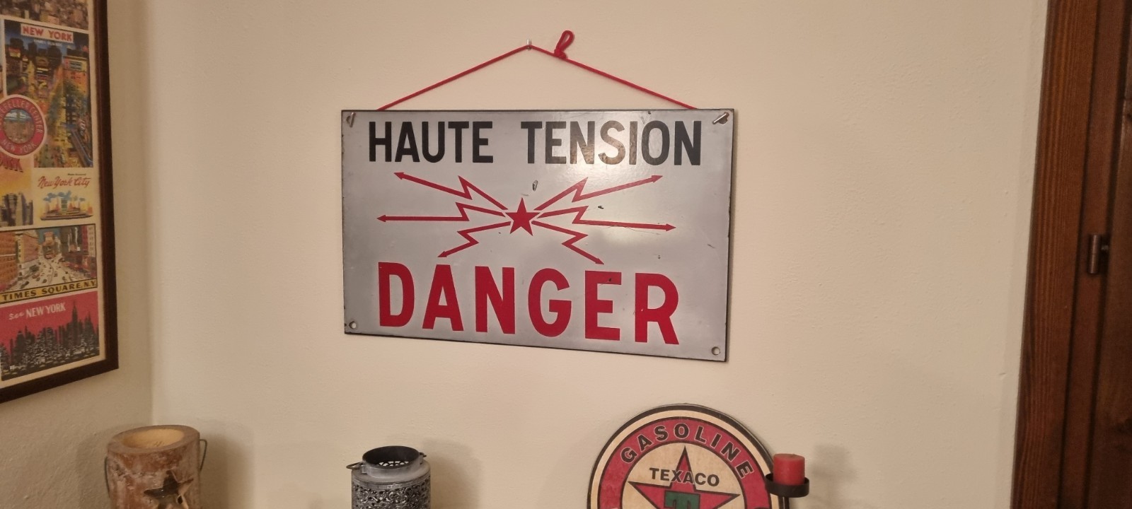 Haute Tension Danger Sign France 1983 Original Large 60×36 Cm …