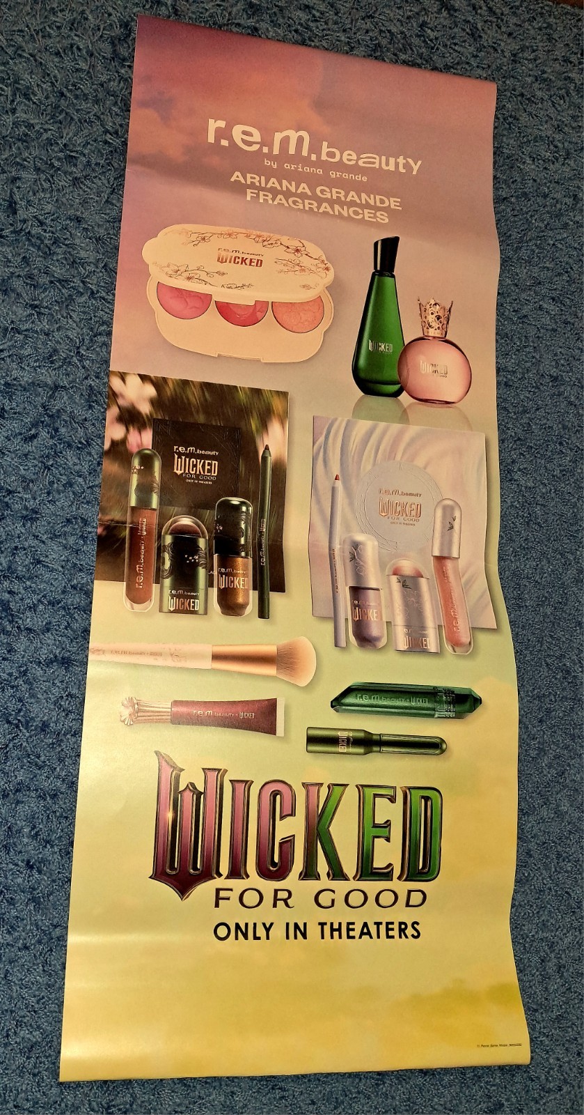 Ariana Grande REM Beauty Wicked For Good 4.5 FT PROMO POSTER RARE Ulta Christmas