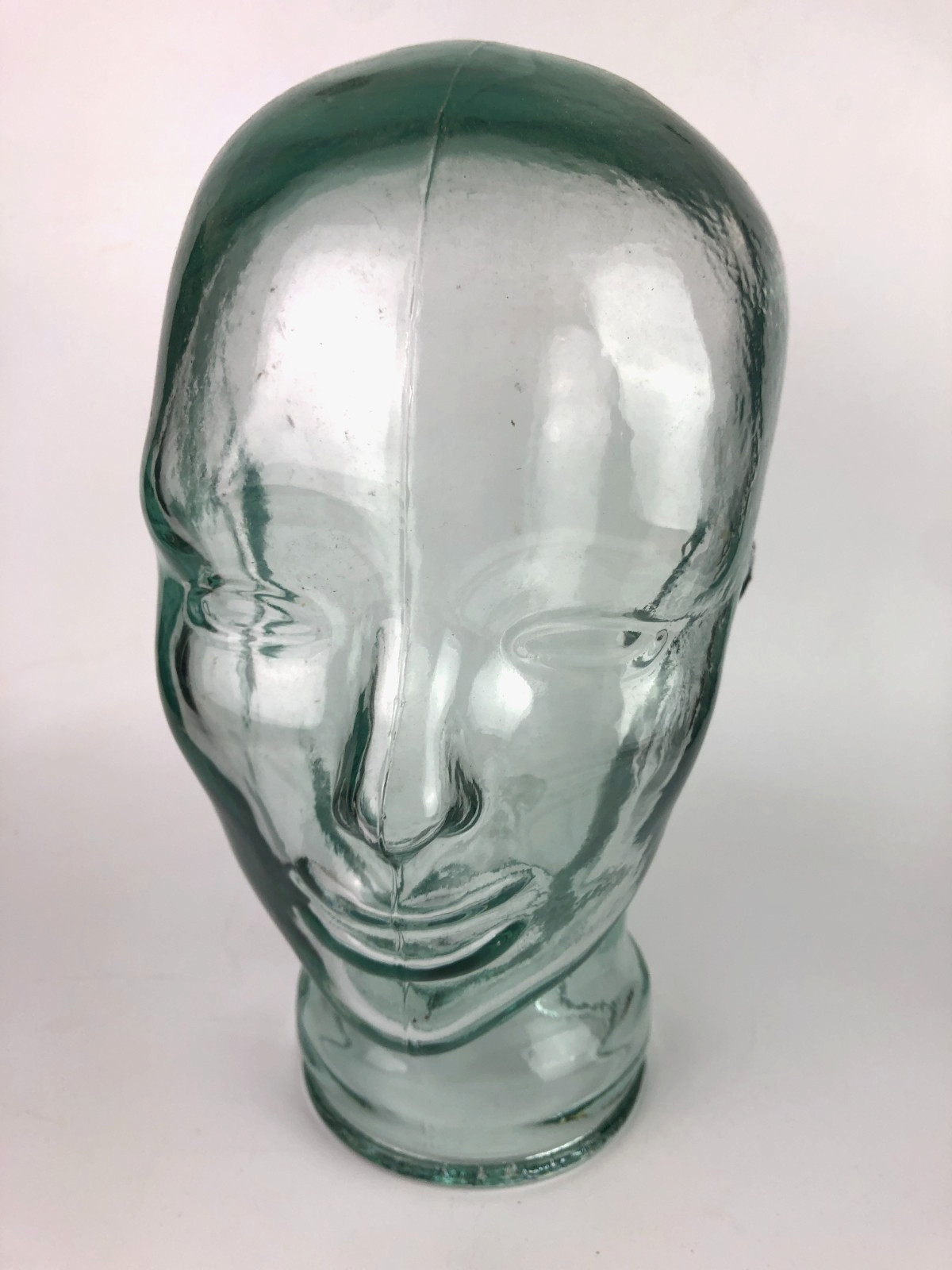 Vintage Green Glass Head Mannequin Wig Hat Display Stand 11.25″