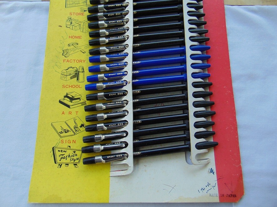 Vintage 1960’s 70’s Store Display Card Board Superior Nylon Tip Pens with Pens