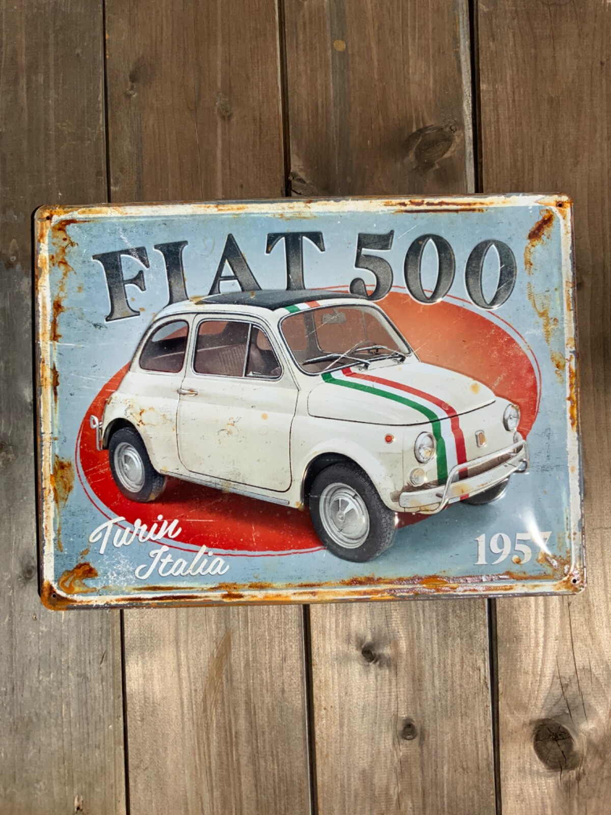 Fiat 500 Turin sign, 40×30 cm