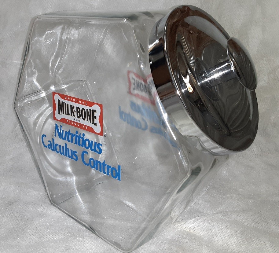Milk Bone Dog Biscuits Glass Advertising Store Counter Jar