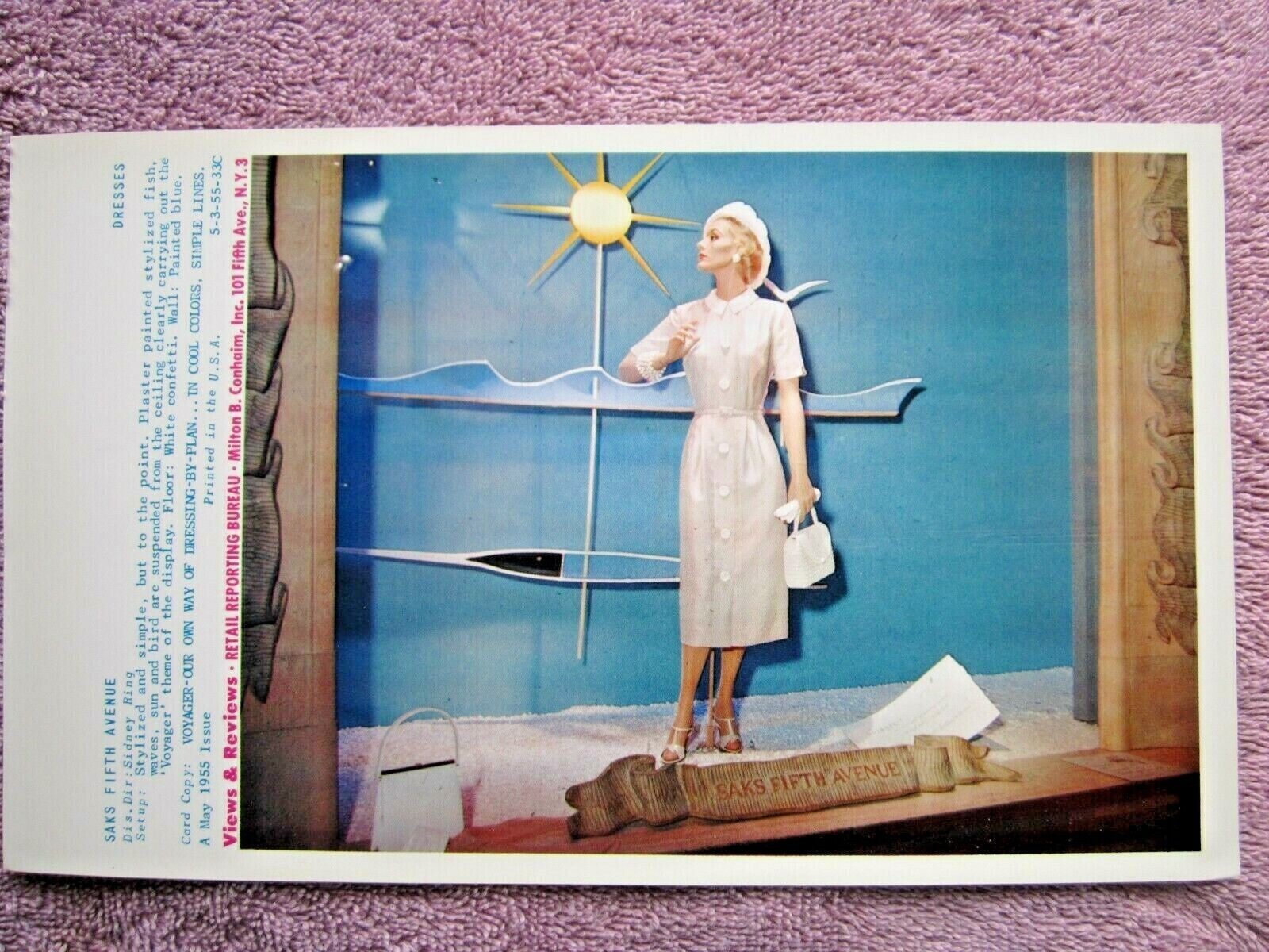 1955 SAKS FIFTH AVE STORE WINDOW DISPLAY VOYAGER-OUR OWN PHOTOGRAPH PRINT #310