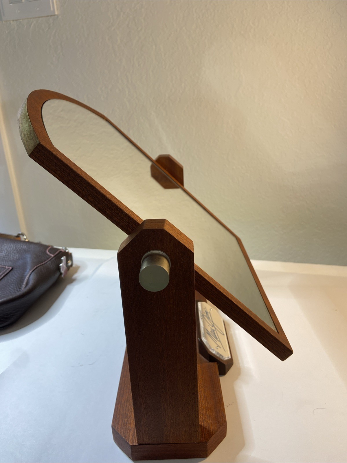 MAUI JIM SUNGLASSES STORE DISPLAY, WOOD MIRROR, DARK BROWN, EUC