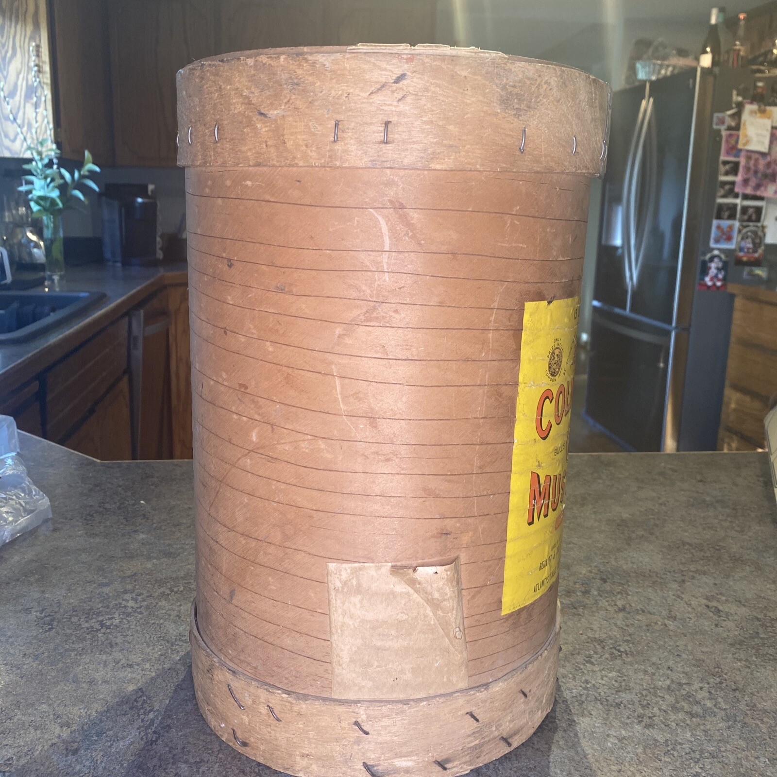 Vintage Huge #15 Colman’s Mustard Wood Shipping Cask Keg Amazing