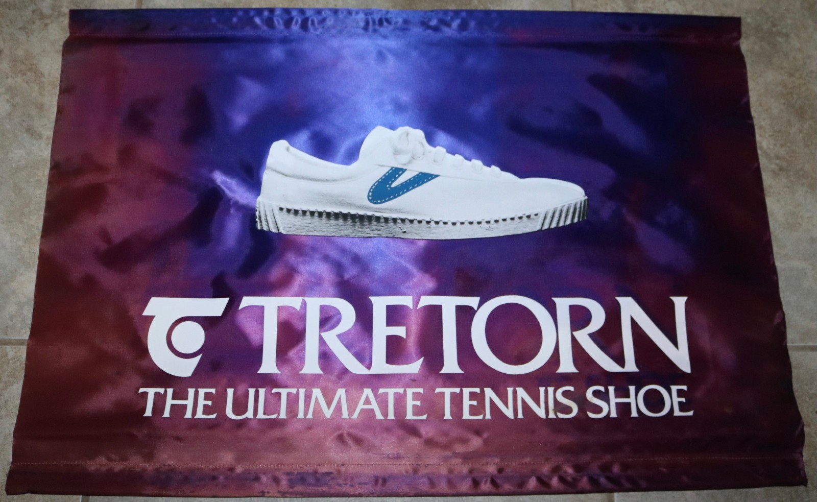 VINTAGE RARE 1970-80’S TRETORN TENNIS SHOE SNEAKER SATIN STORE BANNER