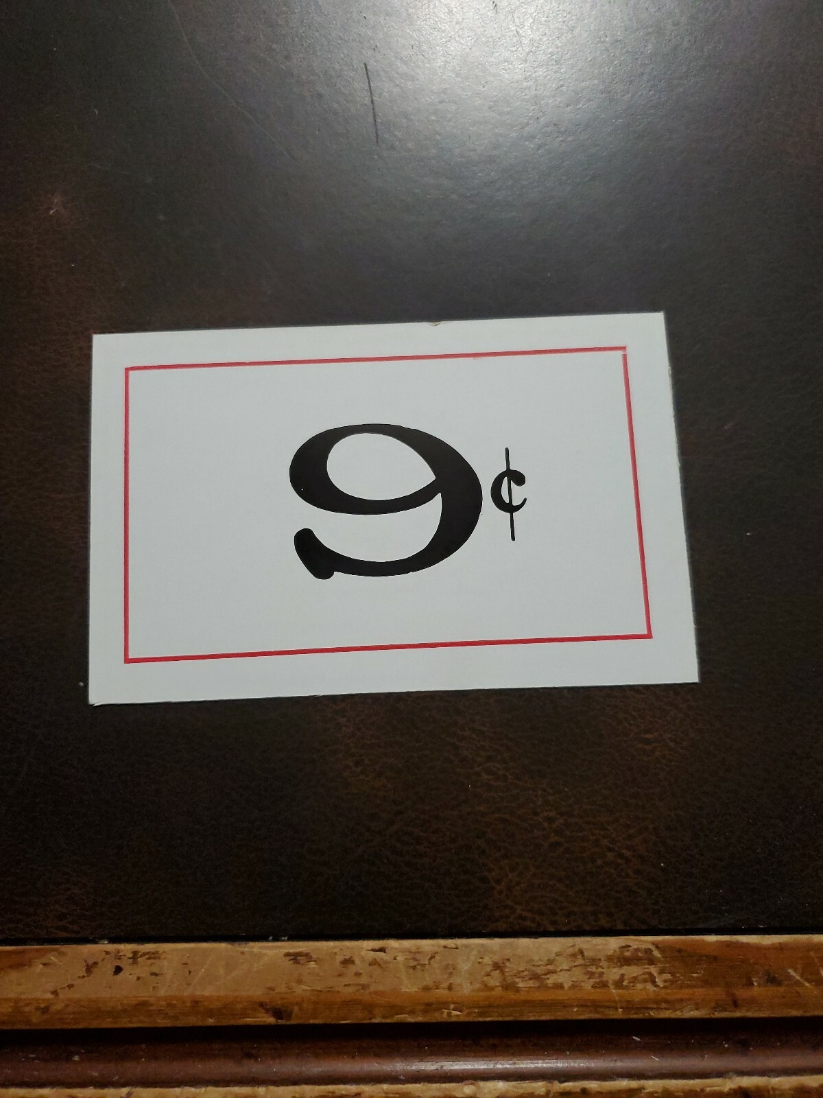 Vintage 9c Double Sided 1940s unmarked WOOLWORTH’S Store Sign 3.5 x 5.5