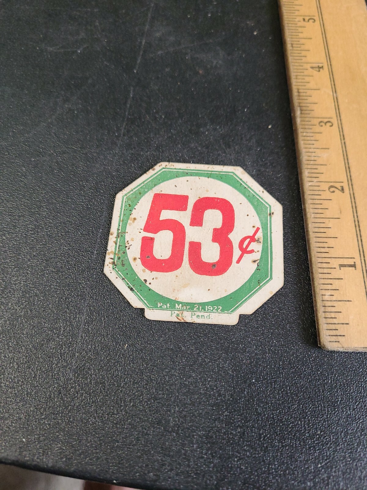 Vintage 1922 Country Store Shelf Price Tag 2×2 53c