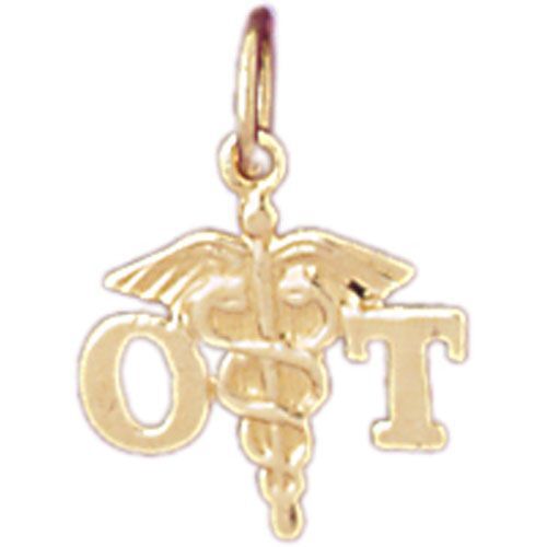 OT Medical Sign Charm Pendant 14k Gold (0.7 Grams)