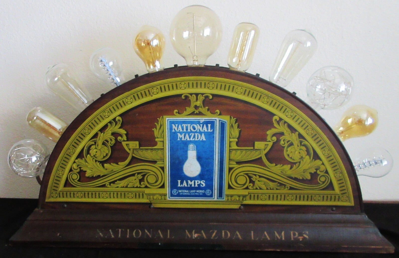 1920’s Antique National Mazda Lamp Works Counter Display