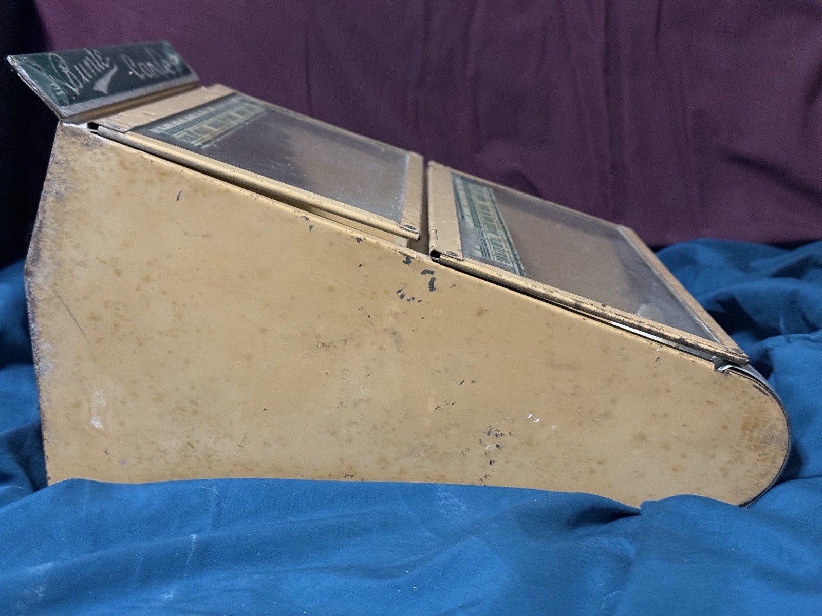 Antique BUNTE CANDY Store Display Advertising Tin/Glass GREAT CONDITION – RARE