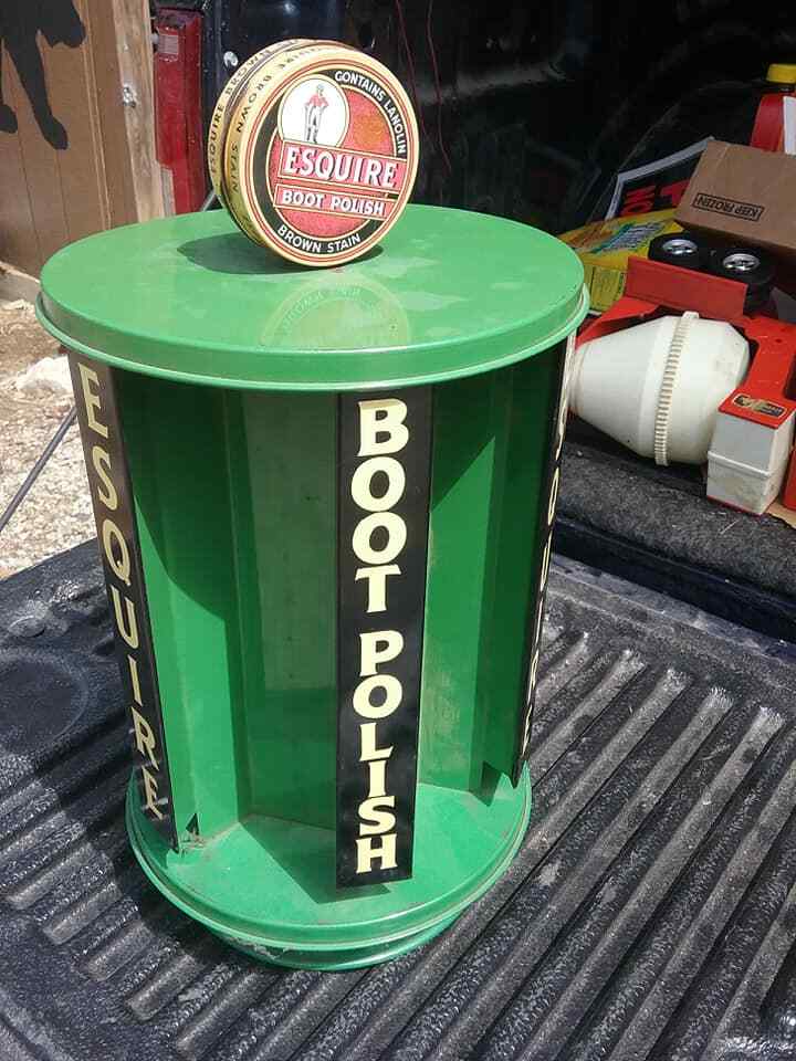 ESQUIRE BOOT & SHOE POLISH Advertising Store Counter Metal DISPLAY