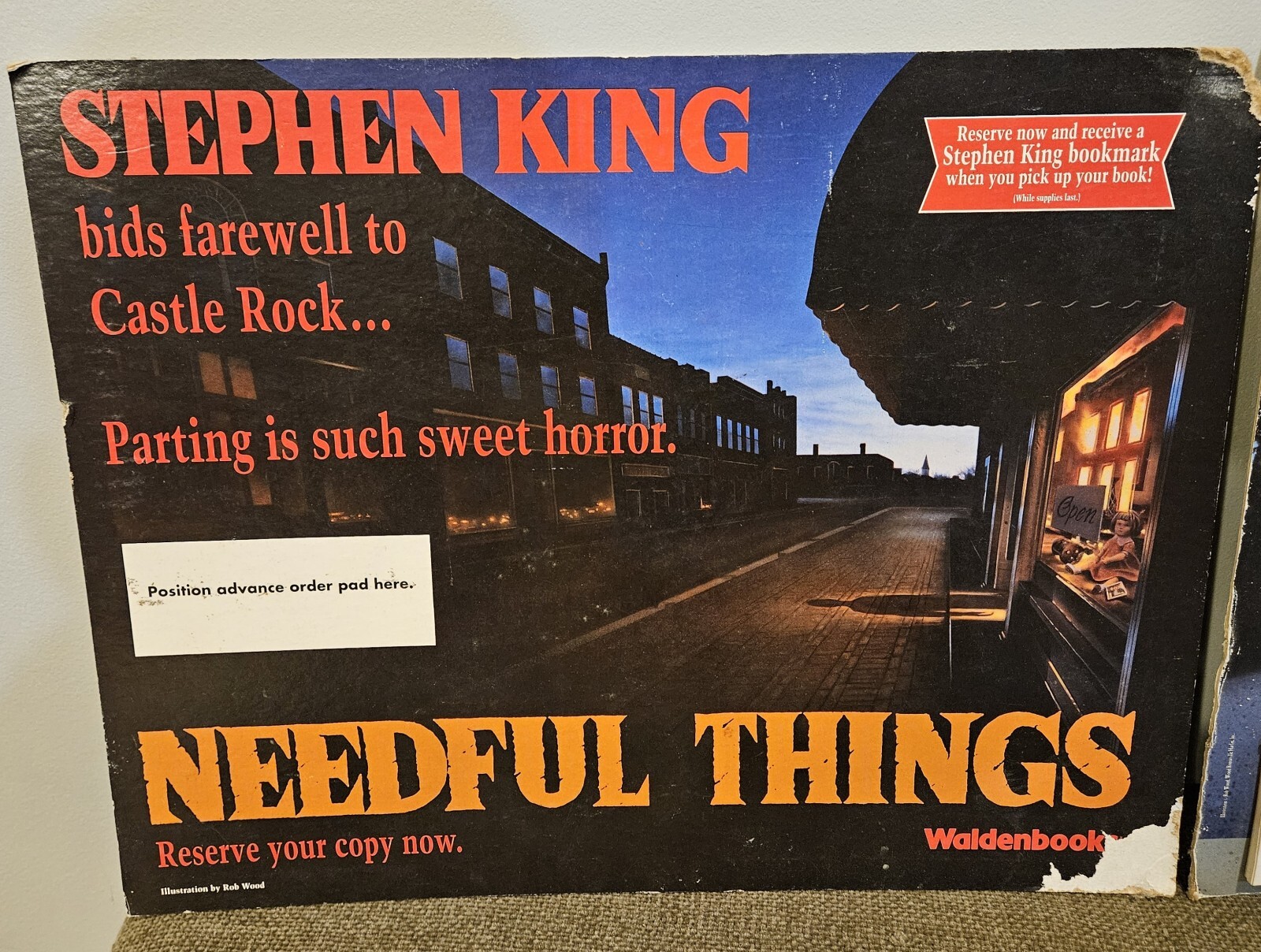 Stephen King Store Display Easel Lot of 4: Nightmares, The Stand; Needful; Rare