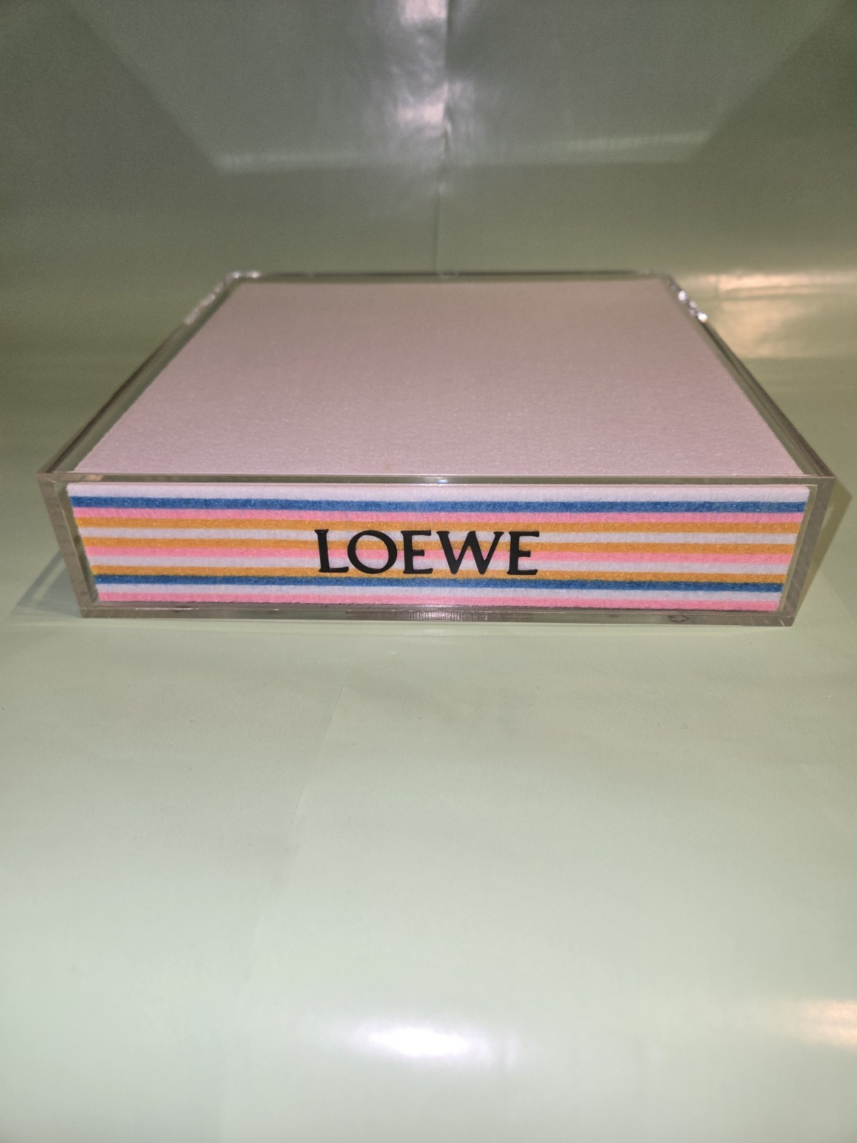 RARE AUTHENTIC LOEWE FASHION CLEAR CUBE LUCITE RAINBOW STORE ADVERTISING DISPLAY
