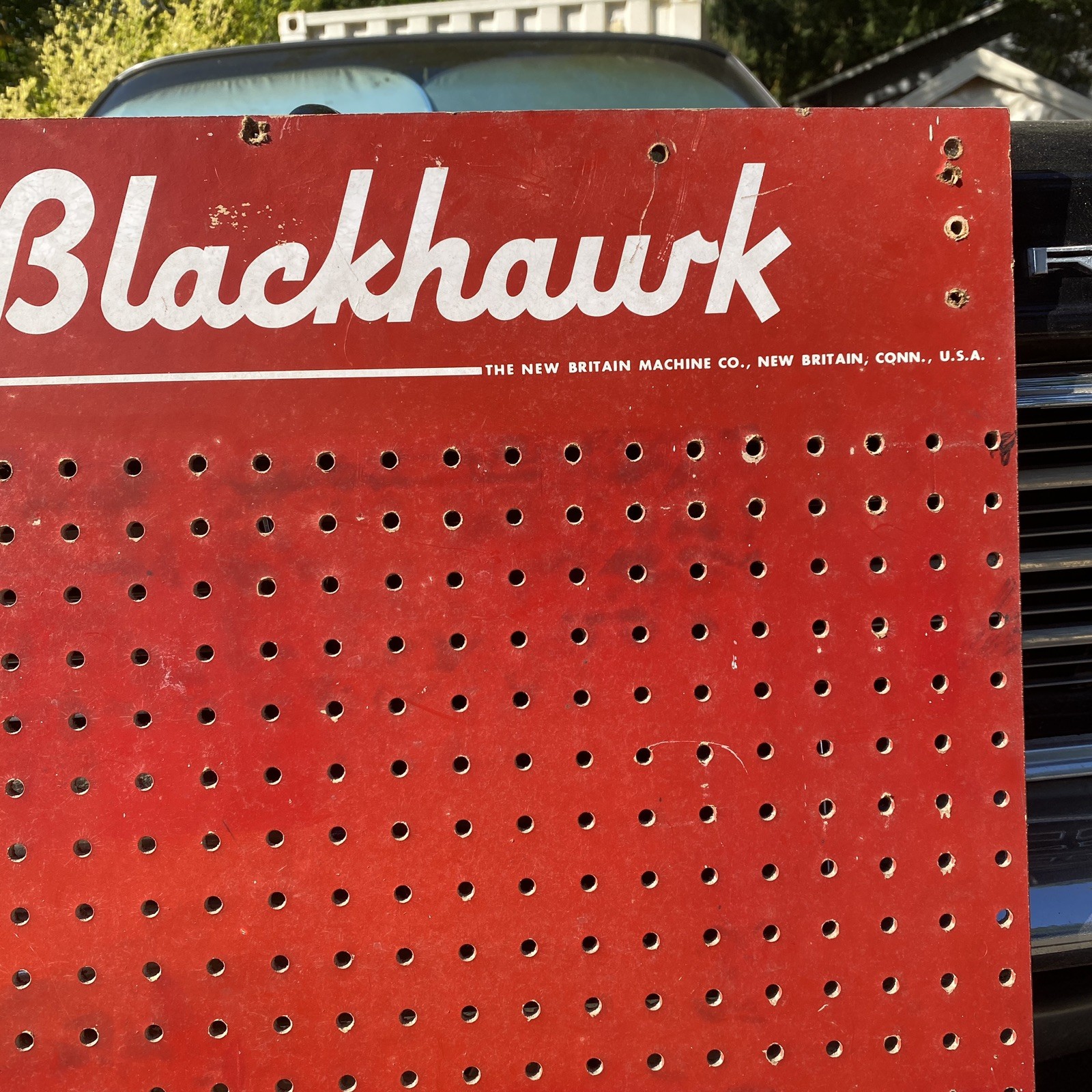 Vintage Blackhawk Tools Store Display Pegboard 24×36” Red 2x3ft