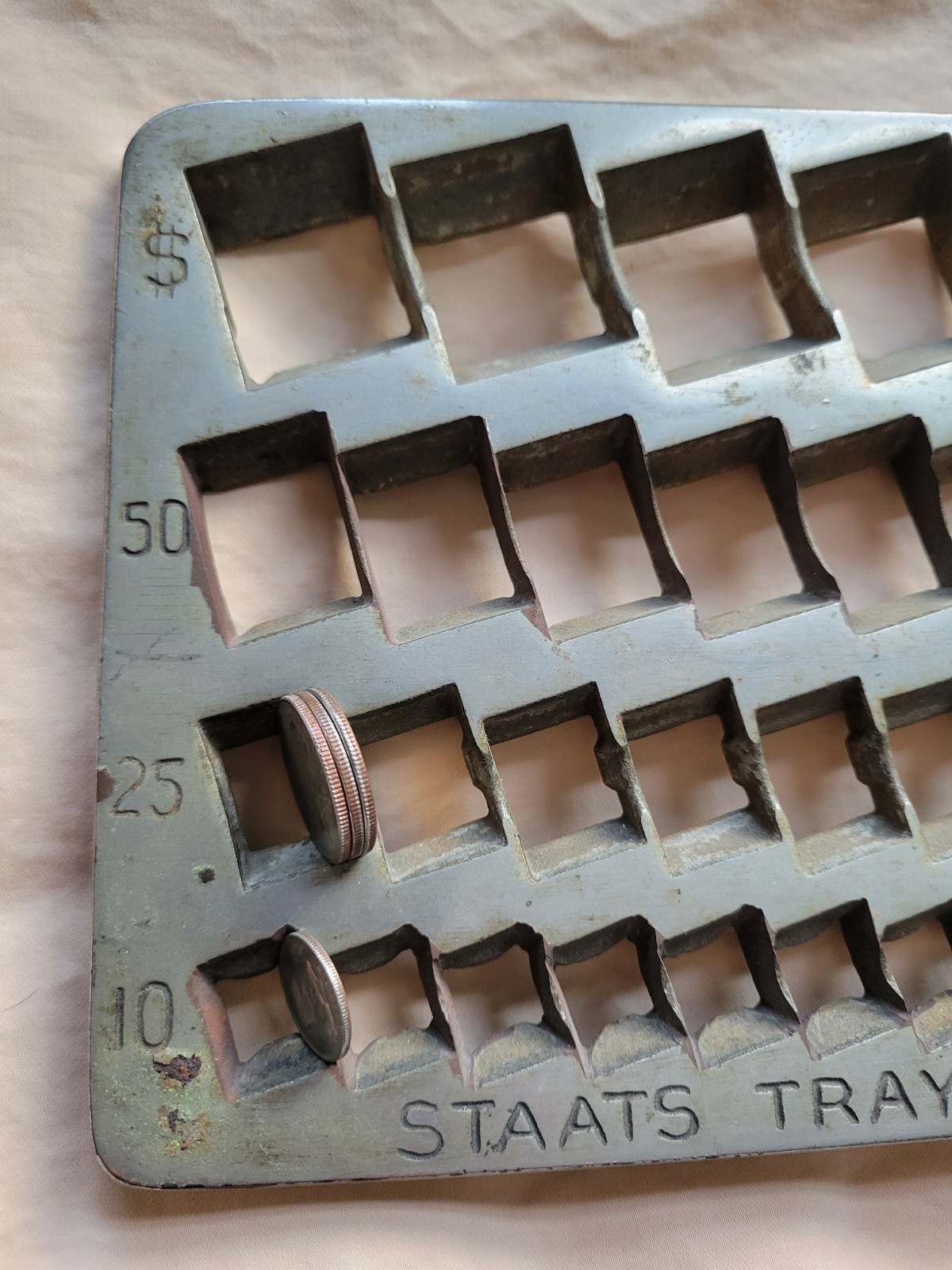 1890s Country Store Counter Staat Coin Tray Silver Gold 5 10 Nickle Cast Iron $$