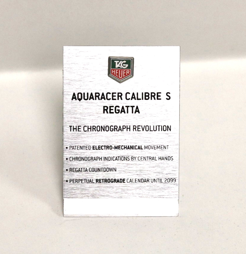 Authorized Dealer Only Store Watch Display TAG Heuer Sign Aquaracer Regatta
