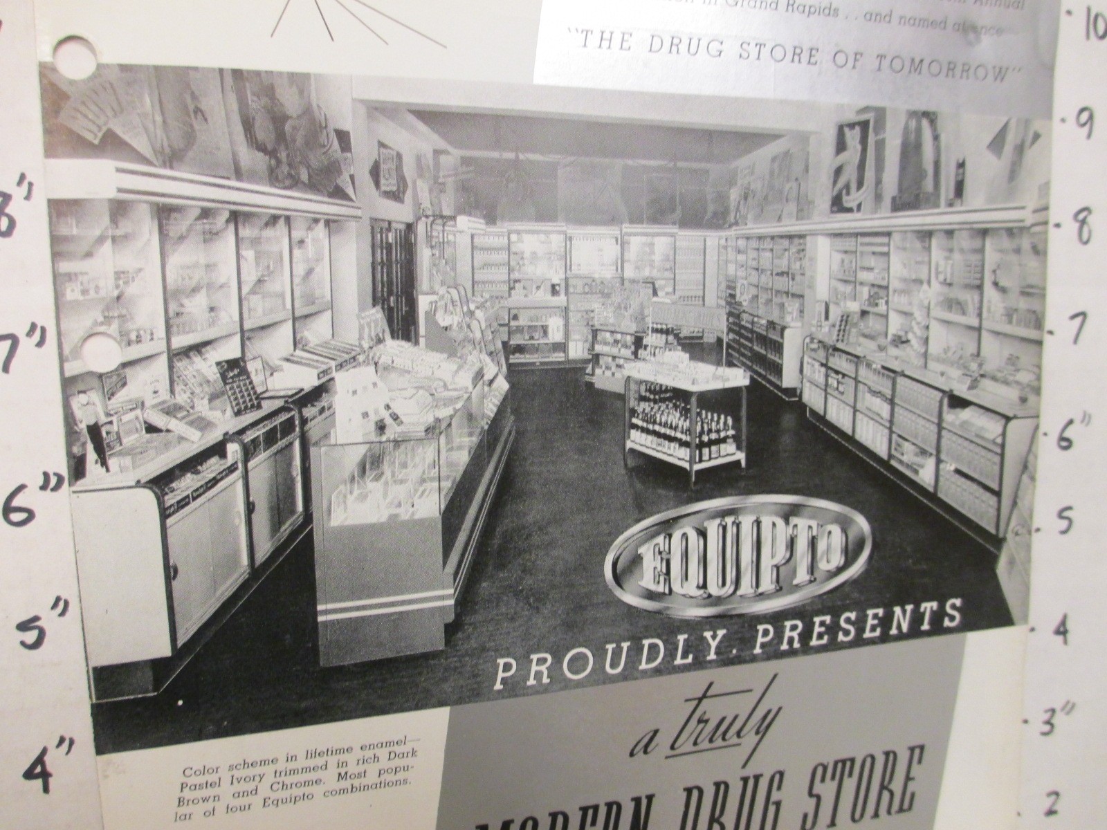 Aurora 1940 DRUG STORE display sales sheet cosmetics pharmacy candy signs