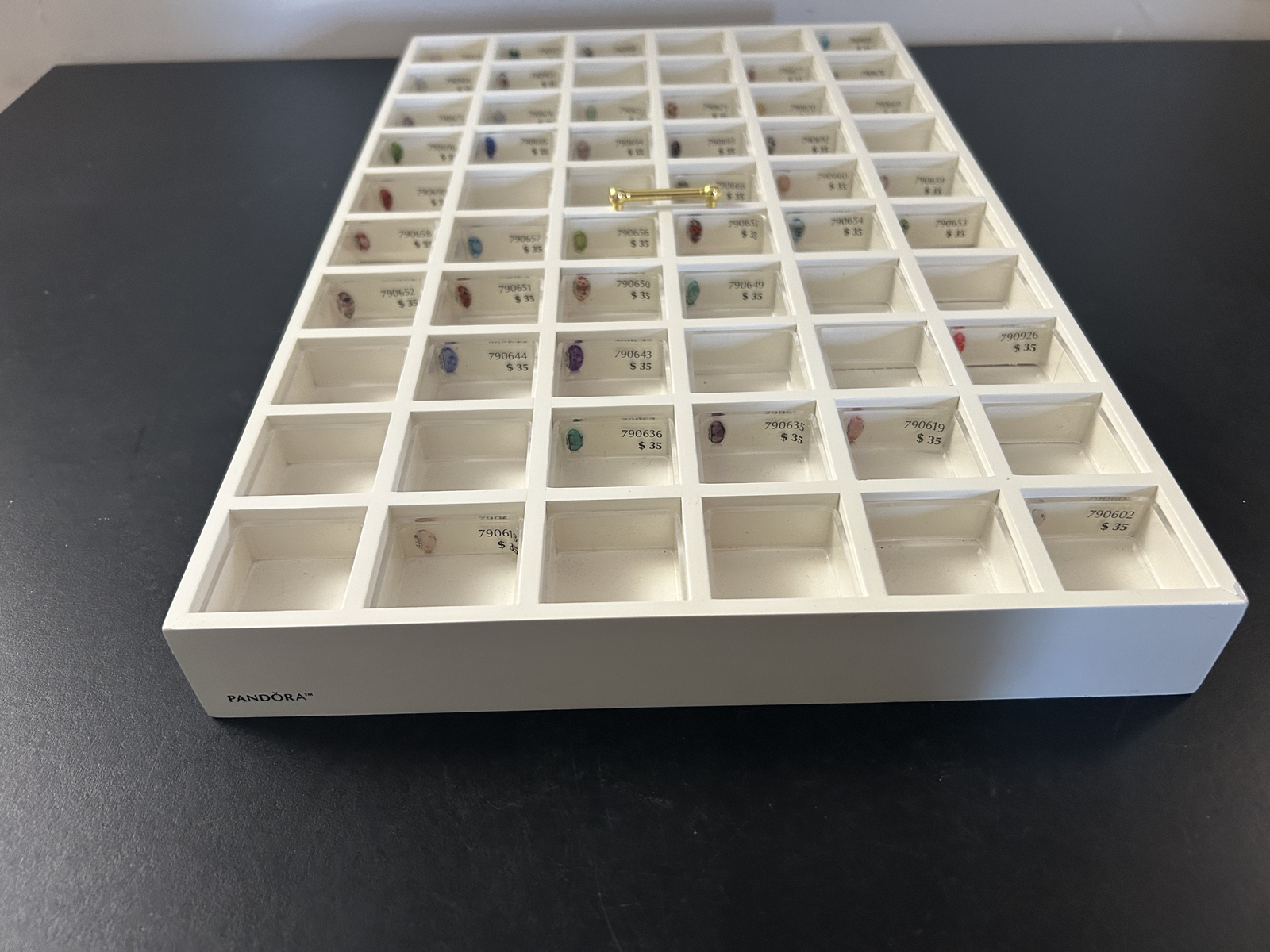 White Wooden Tray Display 60 Wells * for Gems, Rings & Charms* Pondora