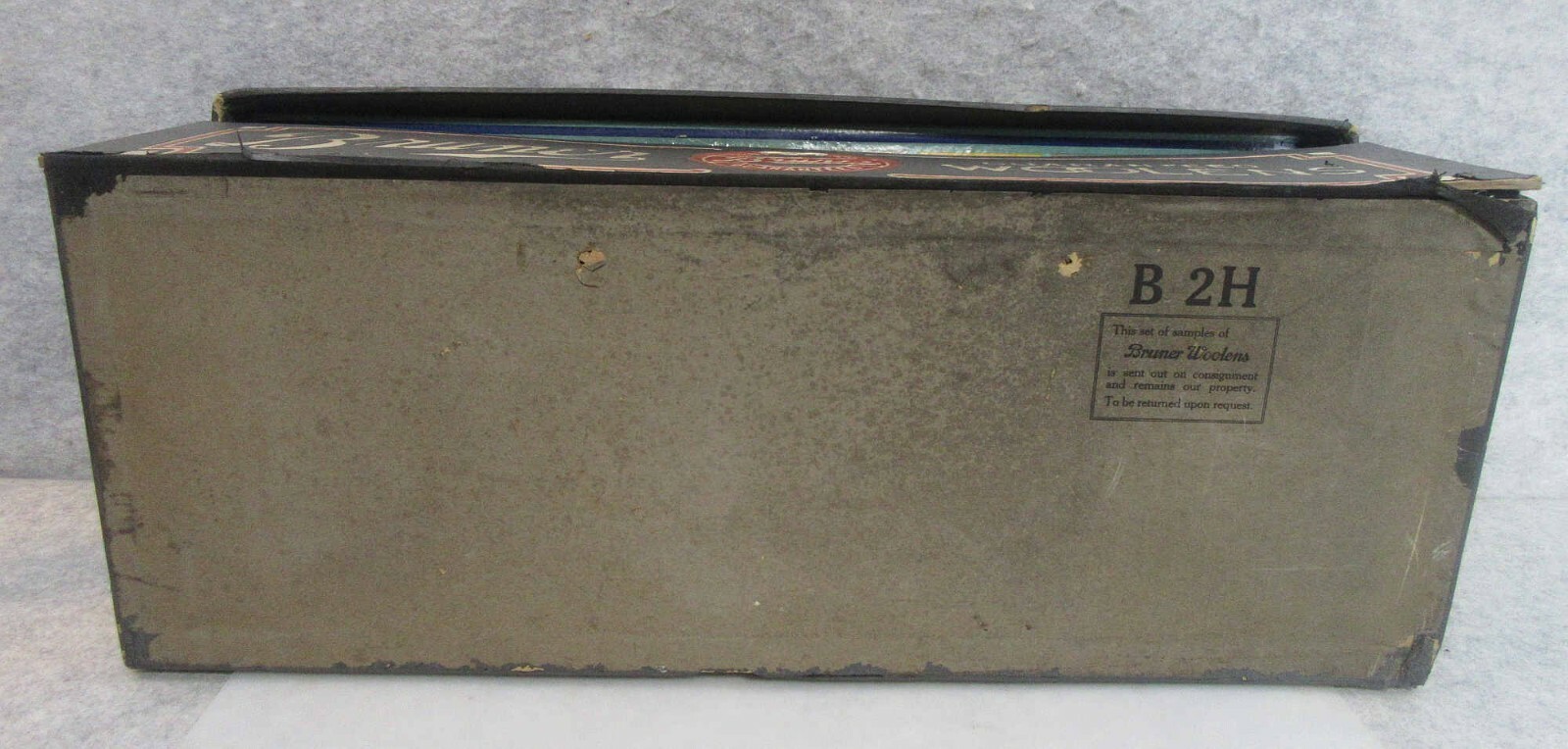 Vintage Bruner Woolens Country Store Display Salesman Sample Wool Fabric Box