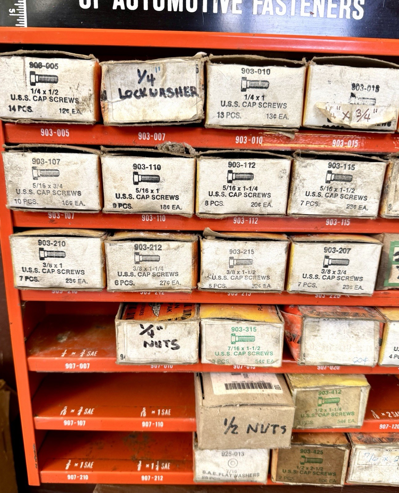 Vintage Dorman Ready Paks Fastener Cabinet w/ Contents Organizer USA LOADED! VGC
