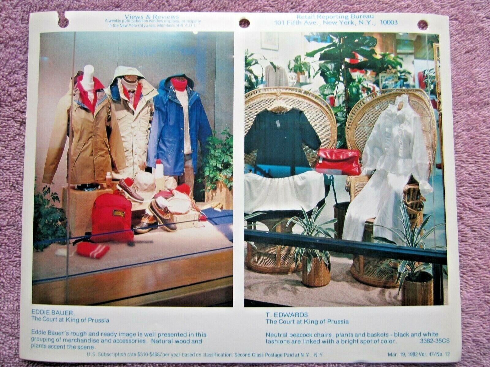 1982 EDDIE BAUER & T. EDWARDS PRUSSIA STORE WINDOW DISPLAY PHOTOGRAPH PRINT #361