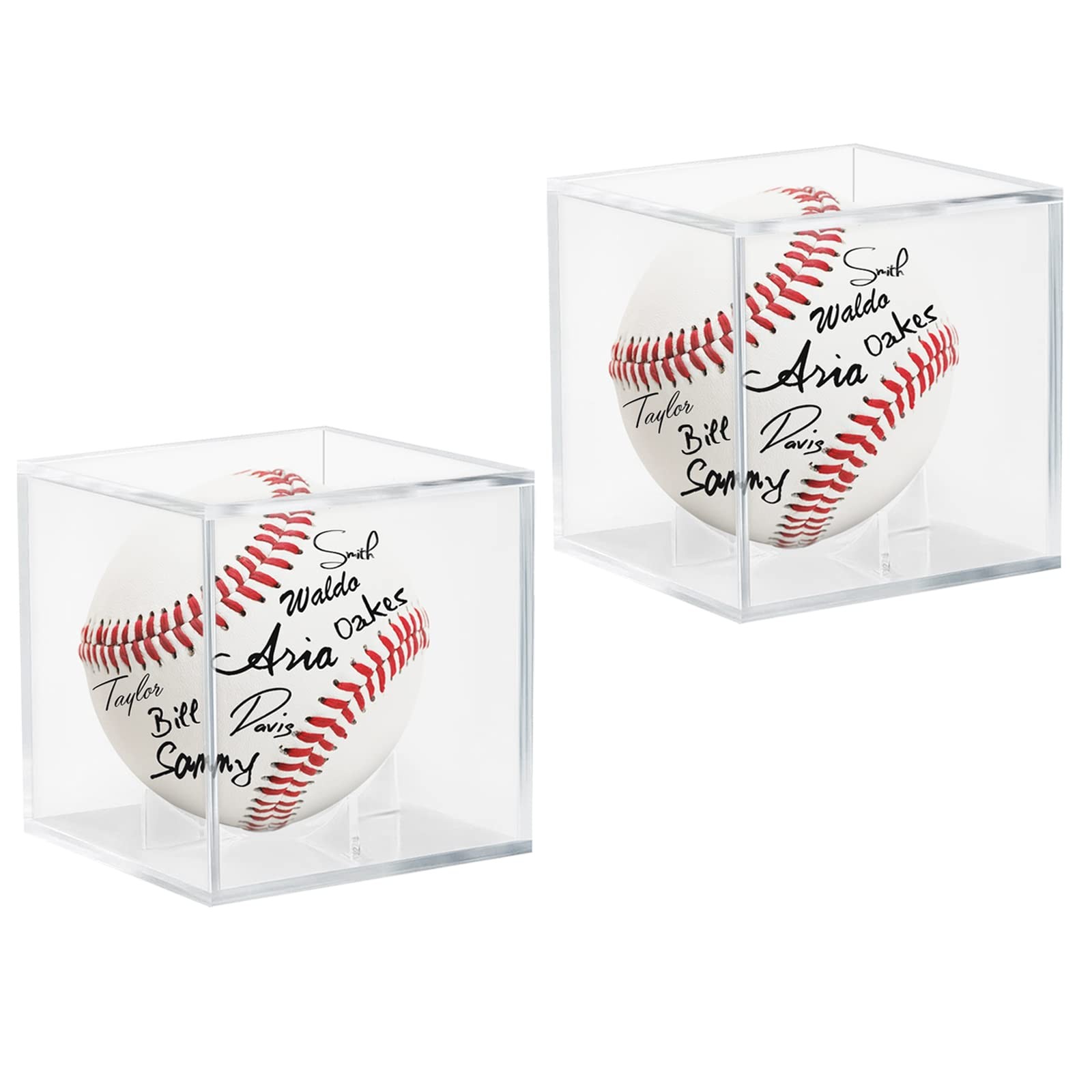 2 Pack Baseball Display Case – UV Protected Acrylic Holder for Display, Clear Di