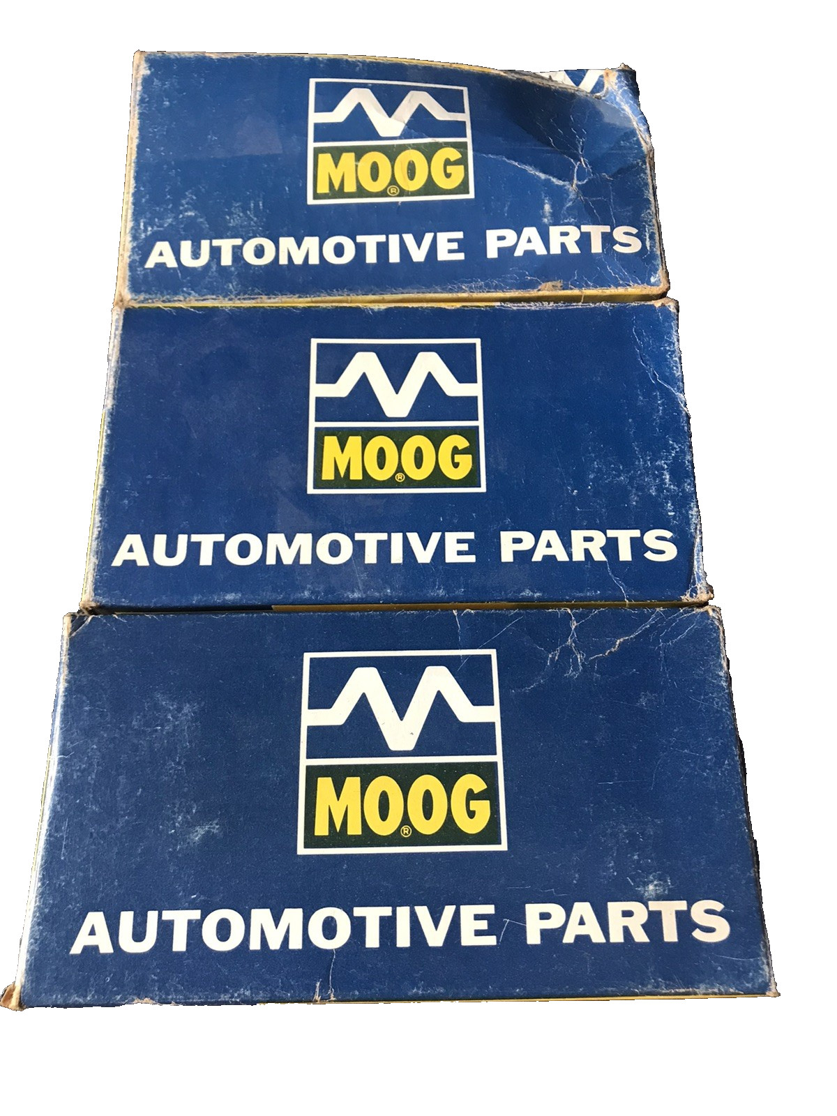 3 – VINTAGE 1962 MOOG STEERING PARTS DISPLAY BOXs *BOXES ONLY* USED