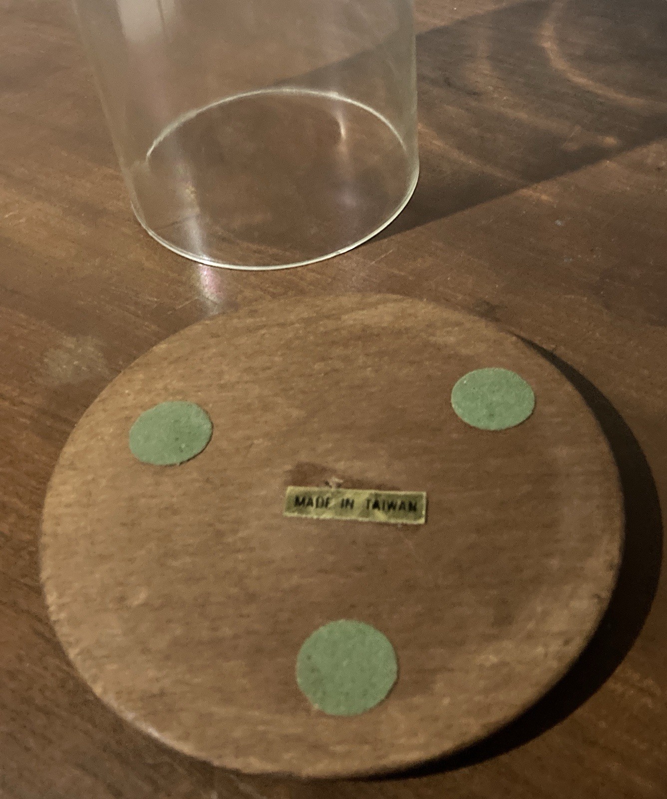 Glass Display Dome on Round Wood Base with Hook For Display 6” x 4″