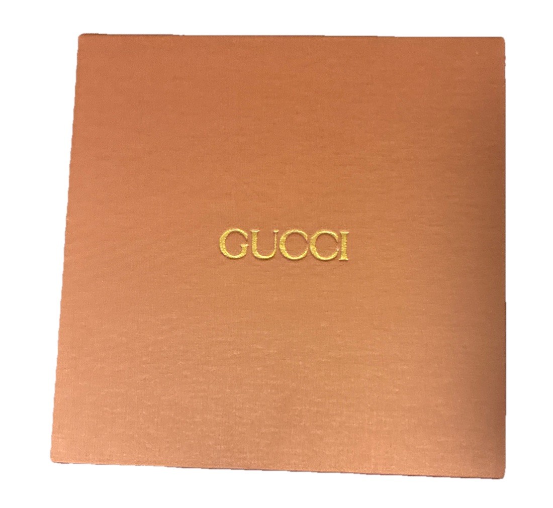 Gucci Gift Box Satin Dusty Rose Green Quilted Lining 10x10x3.5″ NEW