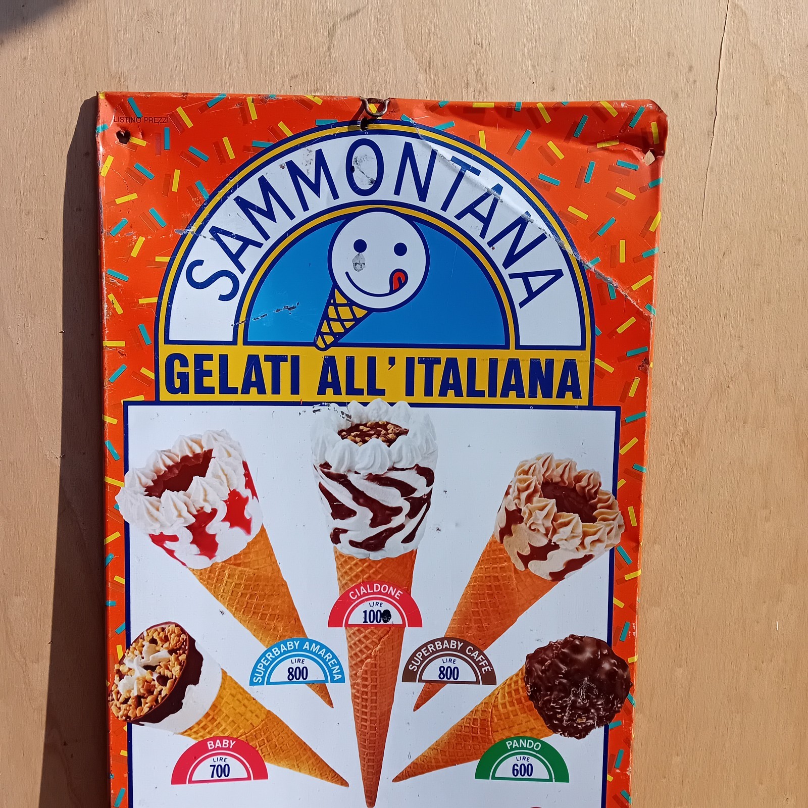 Sammontana Ice Cream Table Sign