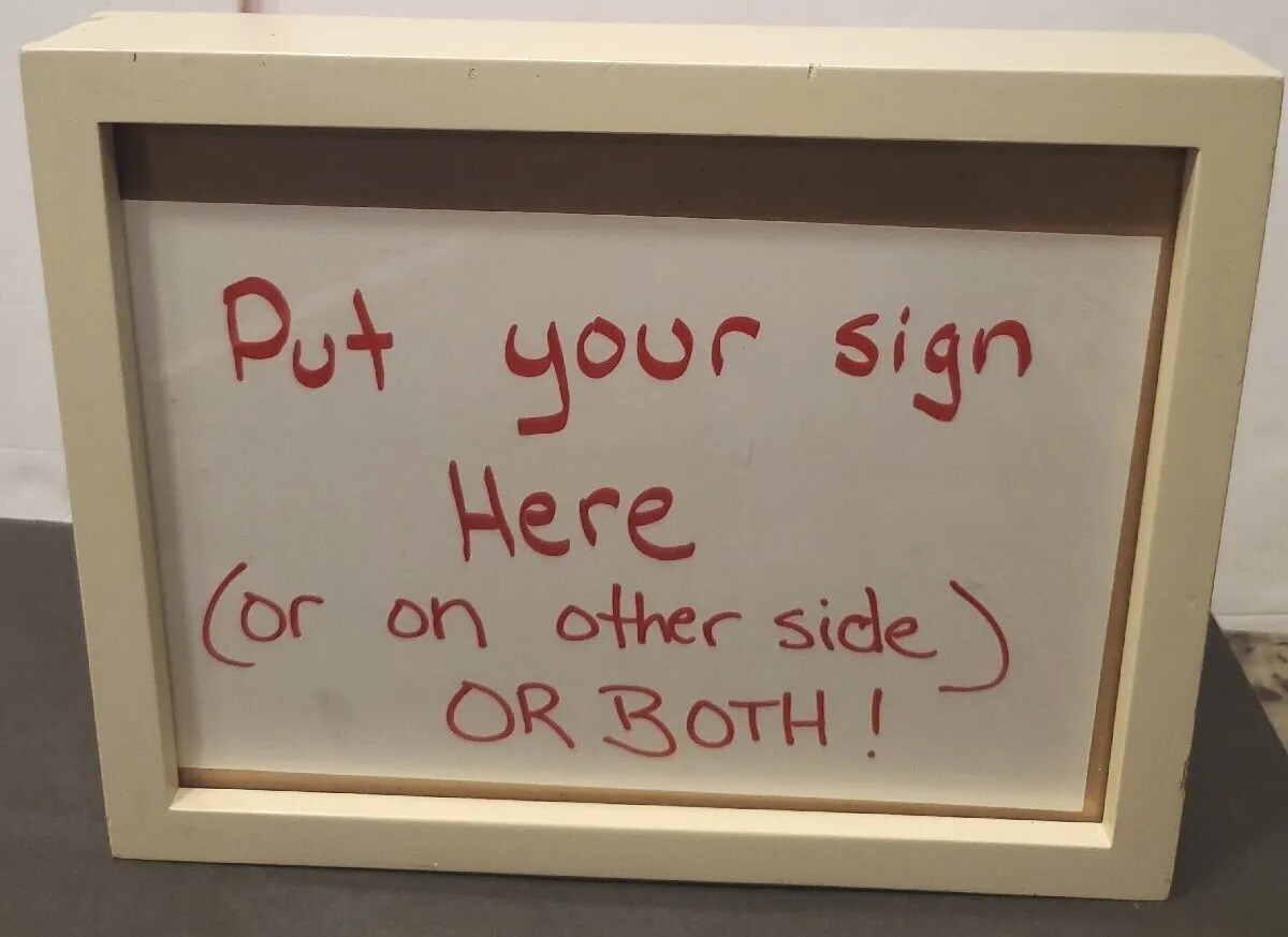 Mark White Business Counter Display Sign Frame Double Sided Plexiglass 8″×11″