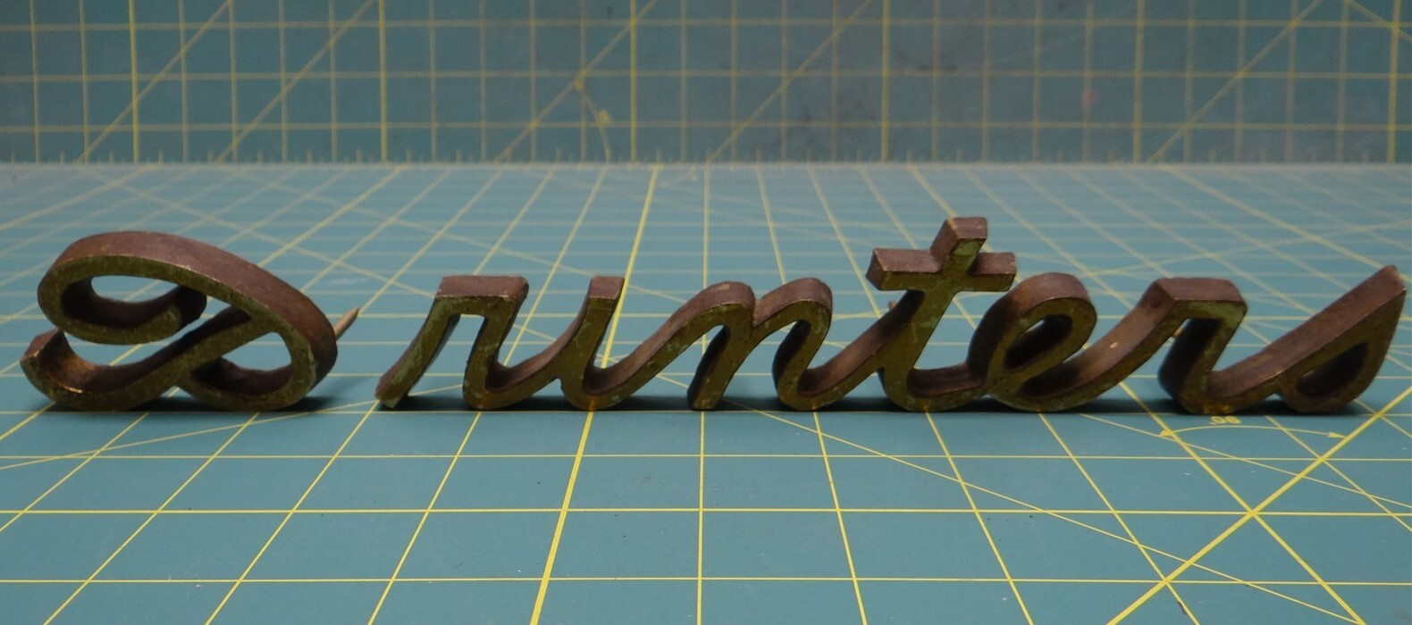 Vintage “Printers” Industrial Mid Century Modern Metal Font
