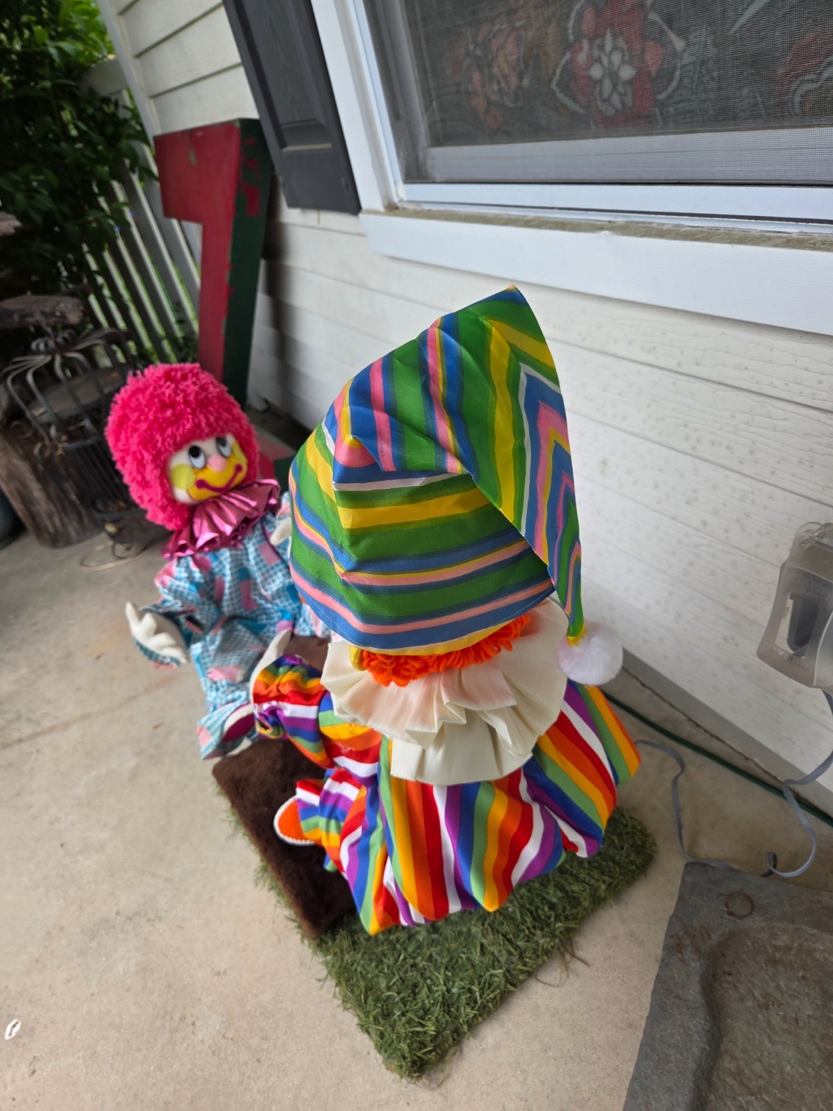 Vintage Circus Clowns Animatronic Seesaw Window Store Display Sign