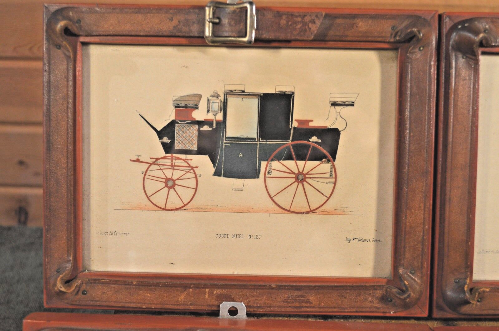 Victorian Hand Tinted Colored Etchings 4 Carriages Coppoch Bros Salesman Sample