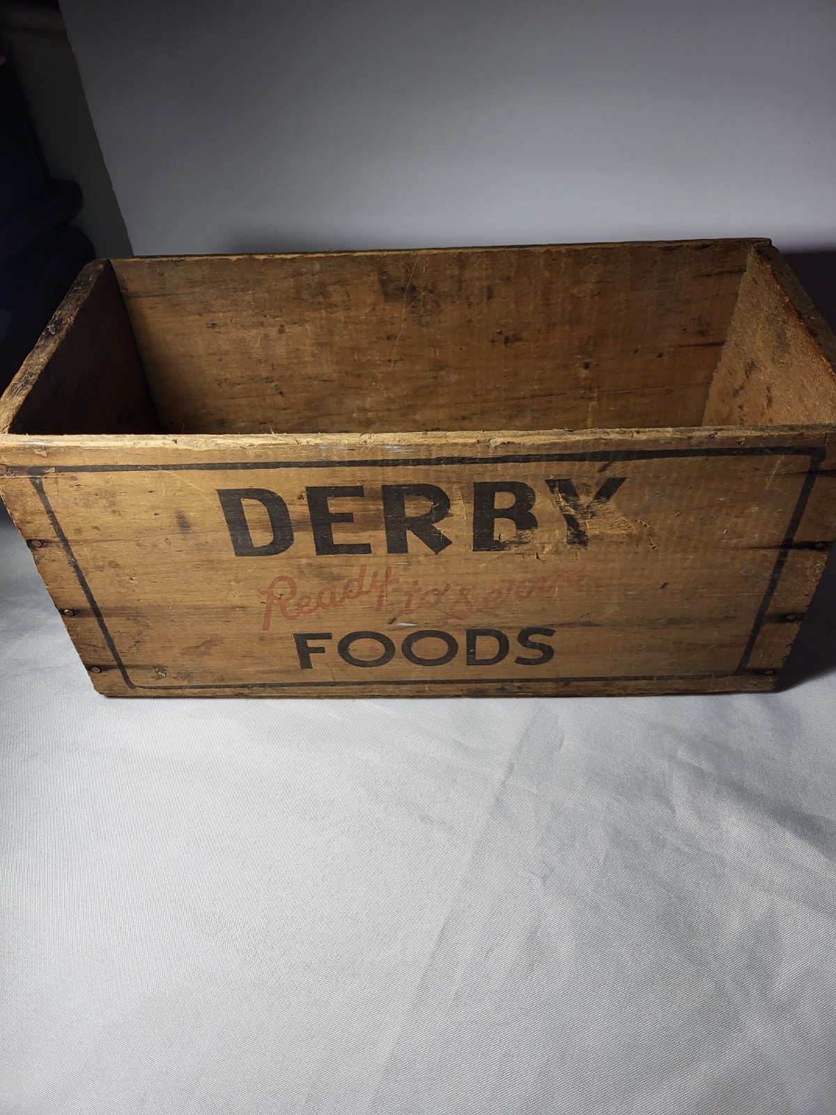 Vintage Derby Foods Chicago Wooden Crate – Advertising Display Box Corned Beef