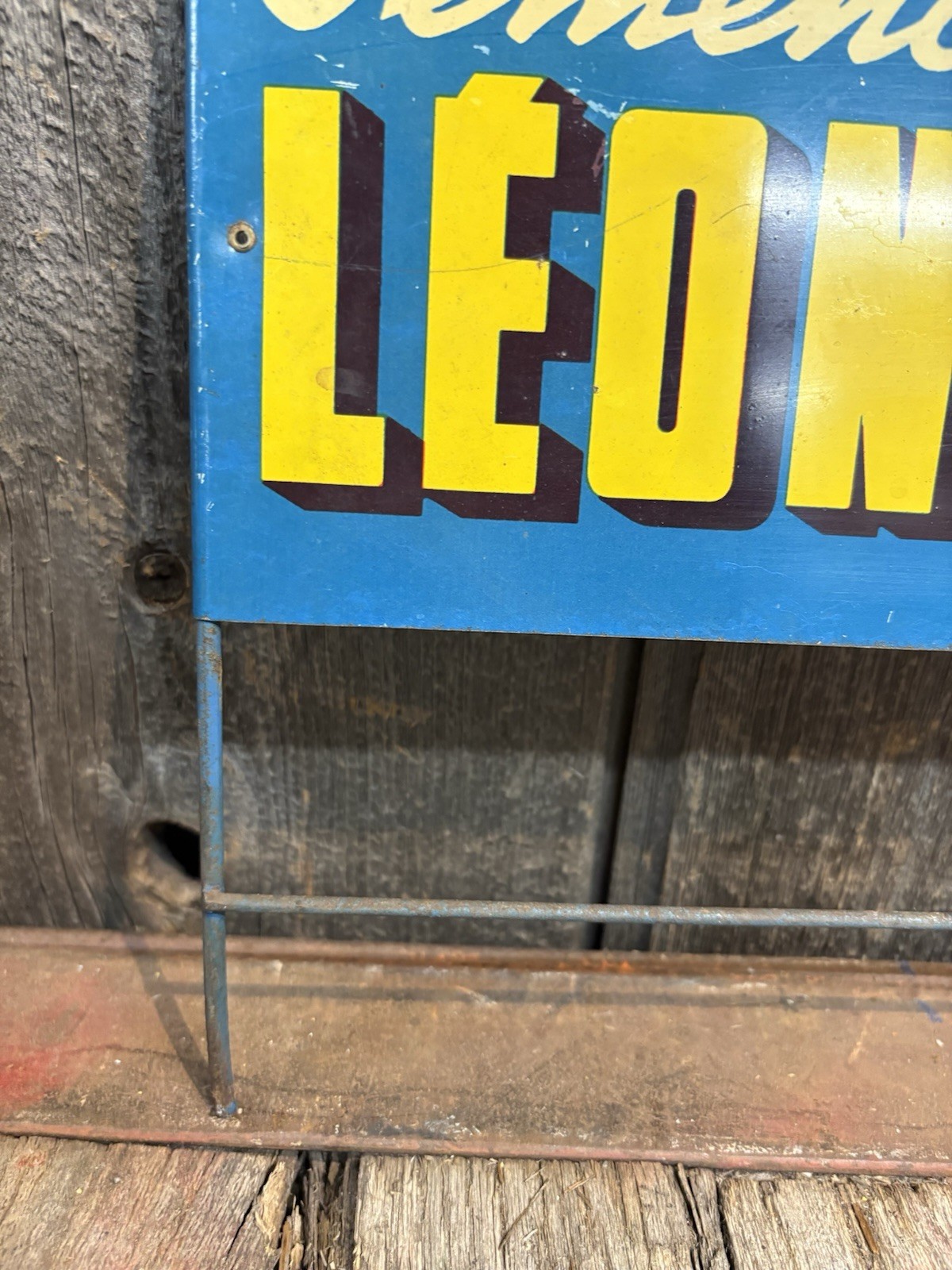 RARE Early Die Cut French Leonard Lille Seeds Advertising Display Rack Sign