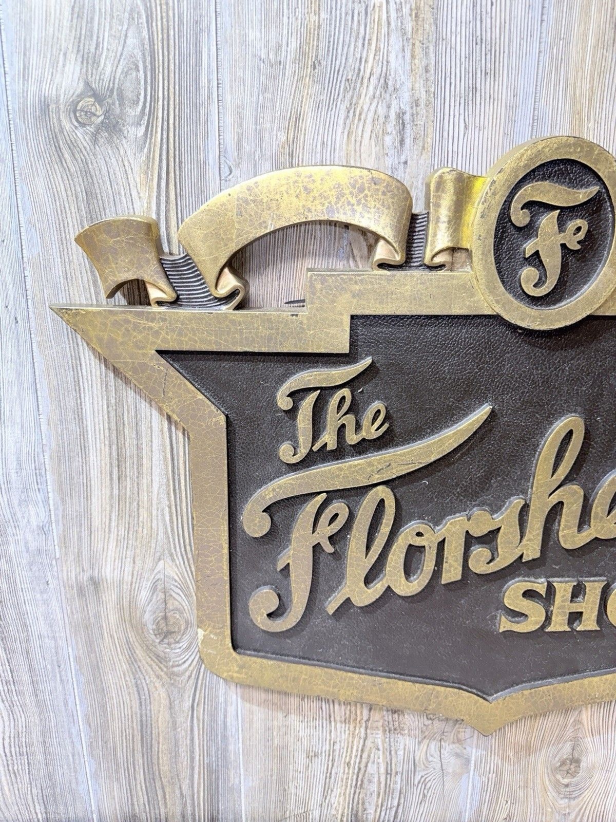 HTF Florsheim Shoe Vintage Advertising Early Composite Hanging Sign 28” x 20”