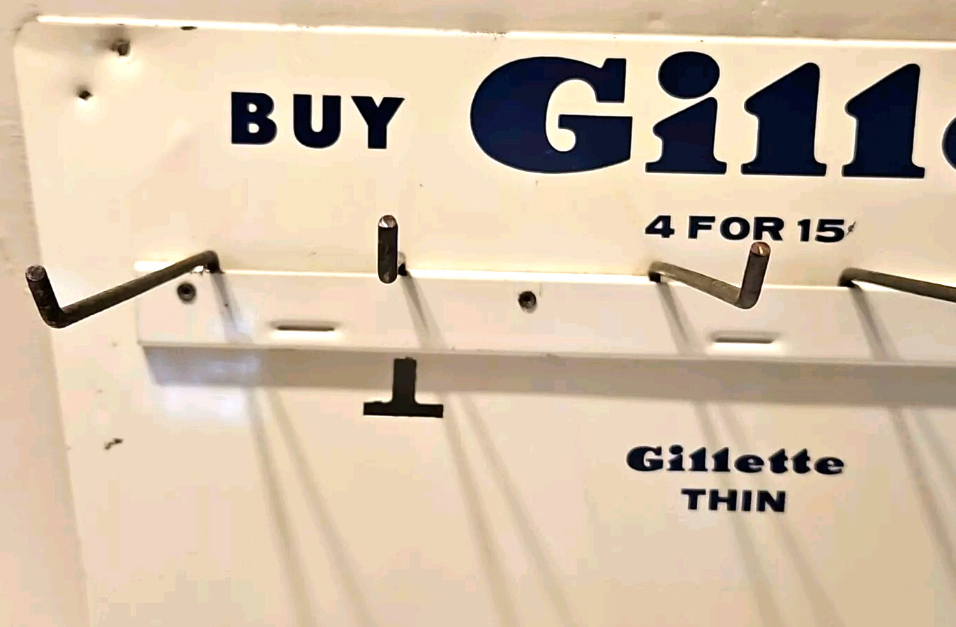 Vtg Collectible Razor Blades 2-Sided Metal Store Sign Display Rack Advertising