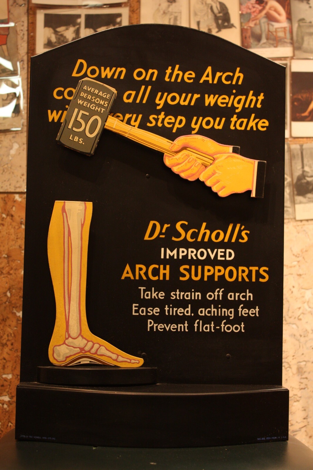 Dr. Scholls Mechanical Store Display Advertising Motor Mint Antique