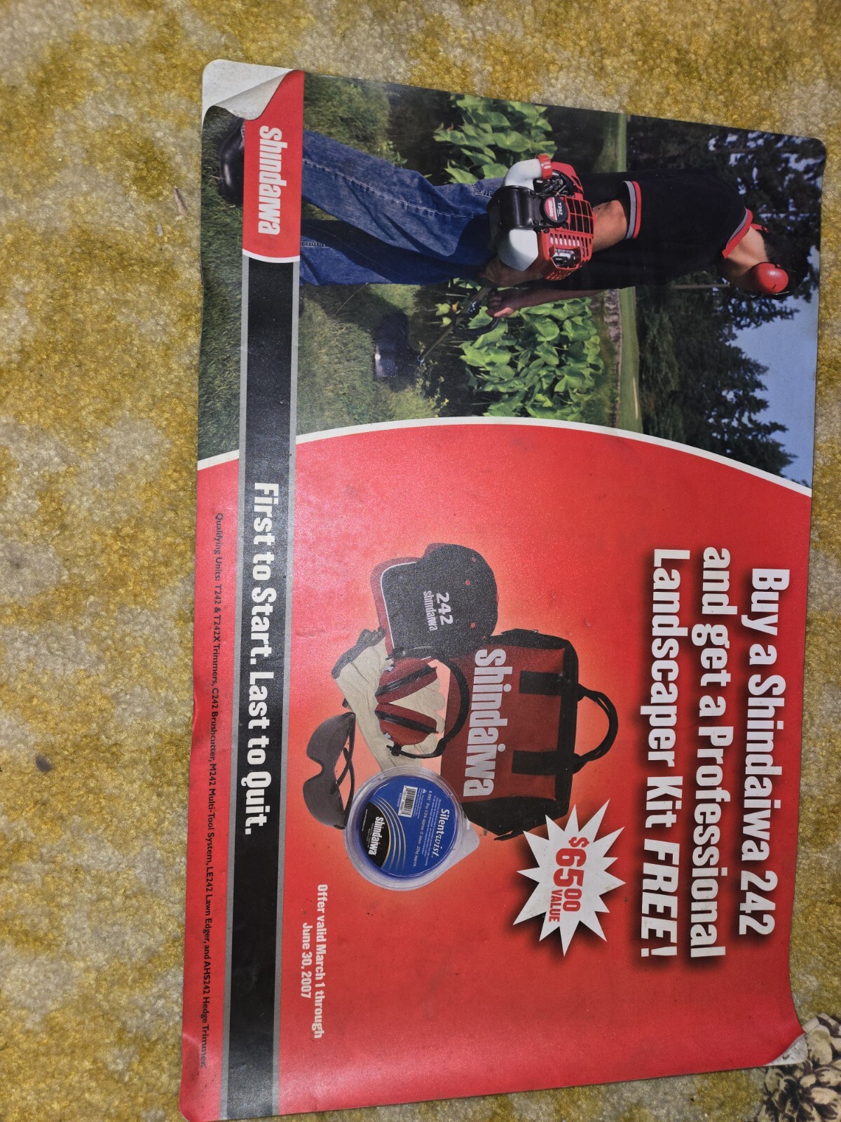 Shindaiwa Advertising Dealer Counter Mat Lawn Power Equipment 26x17in
