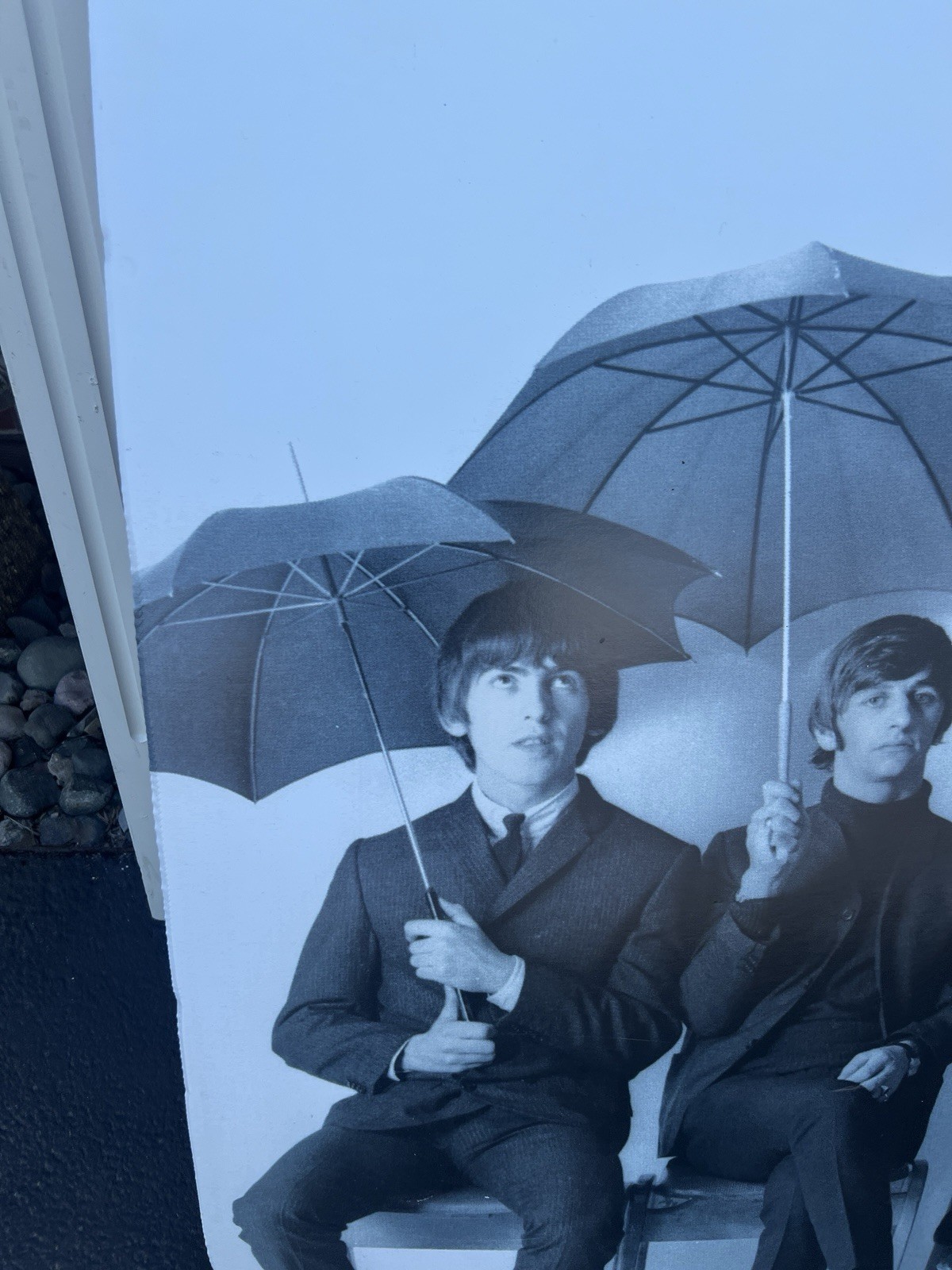 BEATLE’S POSTER Huge 46”x46” Black White Umbrellas -DEPT. Store On Board