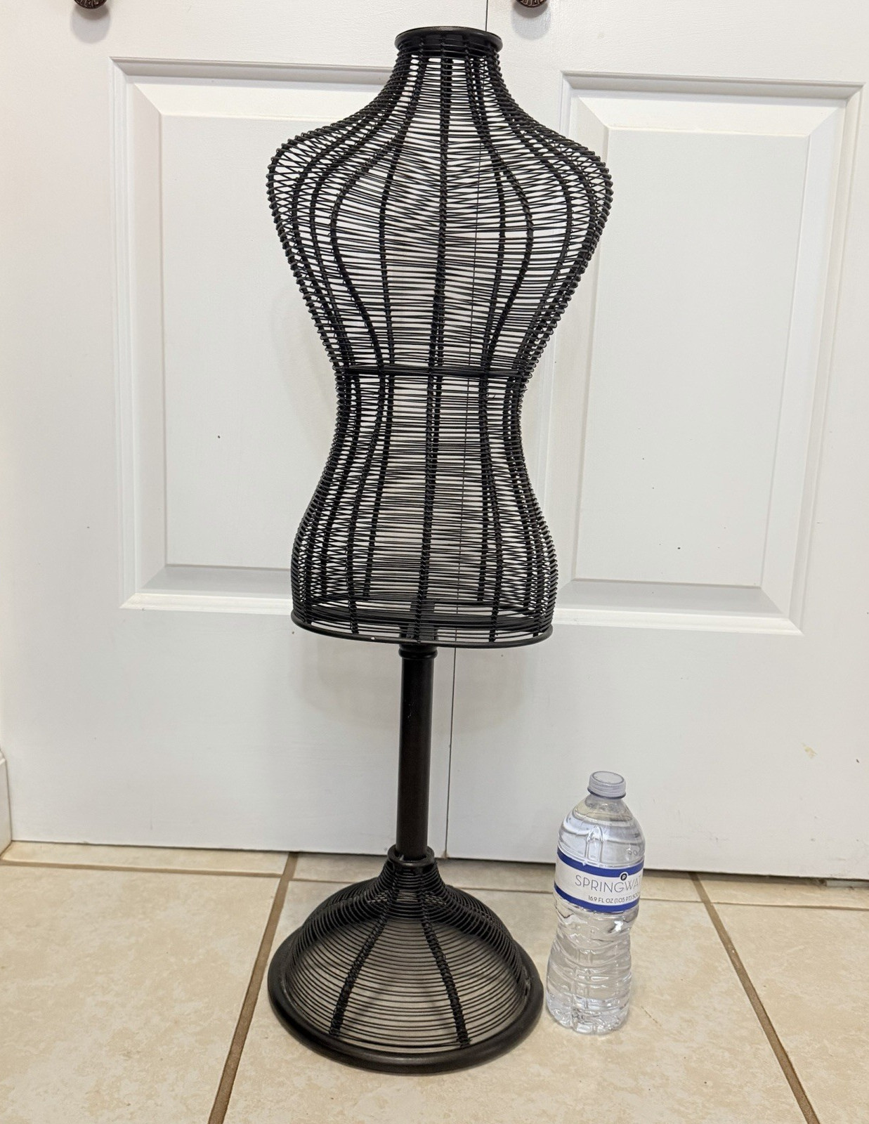 Large MANNEQUIN Torso Black Wire Jewelry Shop Store Home Display 28″ Tall Sturdy